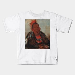 Wah-ro-nee-sah, The Surrounder, Chief of the Tribe by George Catlin Kids T-Shirt